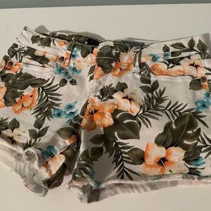Aeropostale Tropical Floral Jean Shorts